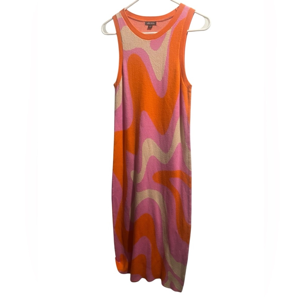 Wild Fable Vibrant Orange and Pink Sleeveless Dress